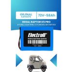Regal Raptor K5 Pro Uyumlu (Standart Kapasite) Lifepo4 72V 58AH Elektrikli Otomobil Bataryası