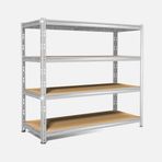 Regalux Metal Ahşap 180x210x70 cm Gri 4 Katlı Raf