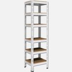 Regalux Metal Ahşap 180x50x40 cm Gri 6 Katlı Raf