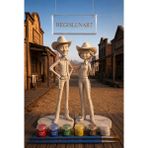 Regislunart Sevgililere Özel Çift Kovboy Figürü Boyanabilir 10CM Dekoratif Biblo Seti Kendin Boya Hobi Figürü 2’li 3D Baskı Çocuklara Sevgililere Özel