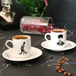 Regna Home Atatürk 2 Kişilik Kahve Fincan Takımı Mix-2 - Beyaz