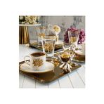 REGNA HOME Fine Living EYLA 30 Parça Gold Tepsili -Lokumluklu -Kadehli 6 Kişilik Ikram Seti