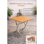 regnum plastik Katlanır Balkon, Bahçe Masası (80*80) Ölçü Renk (Teak)