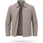 Regos Erkek Vizon Battal Boy Klasik Yakalı Ince Yazlık Mevsimlik Mont - Kahverengi - 2XL
