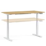 Regula Desk 3P - Elektrikli Yükseklik Ayarlı Çalışma Masası, Çift Motorlu, Bluetooth Kontrollü, 60-125 cm Ayar Aralığı, 125 kg Taşıma Kapasiteli, 3 hafızalı (Beyaz Ayak - Antrasit Tabla, 120x60)