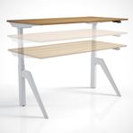 Regula Desk Dandy M - Elektrikli Yükseklik Ayarlı Çalışma Masası, Sıradışı Tasarım, Çift Motorlu Bluetooth Kontrollü, 60-125cm Ayar Aralığı, Ödüllü Kontrol Paneli (Siyah Ayak - Antrasit Tabla, 180x80)