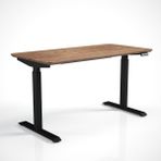 Regula Desk Solid V - Elektrikli Yüksekliği Ayarlanabilir Açılı Kesim Kenar Masif Ceviz Çalışma Masası - Siyah Ayak, Ceviz Masif Tabla, 200X80 cm - Siyah - Ceviz