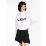 Regular Fit Baskılı Crop Beyaz Kadın Sweatshirt