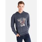 Regular Fit Baskılı Kapüşonlu Antrasit Erkek Sweatshirt