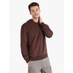 Regular Fit Baskılı Kapüşonlu Kahverengi Erkek Sweatshirt