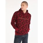 Regular Fit Baskılı Kapüşonlu Mor Erkek Sweatshirt