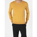 Regular Fit Bisiklet Yaka Erkek Sarı Kazak