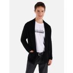 Regular Fit Cepli Siyah Erkek Hırka