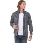 Regular Fit Ekose Erkek Gömlek (Hediye Kutulu) - Mavi - Siyah - Beyaz