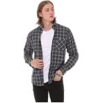 Regular Fit Ekose Erkek Gömlek (Hediye Kutulu) - XL - Siyah - Beyaz - Gri