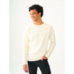 Regular Fit Erkek Beyaz Kazak - M
