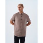 Regular Fit Erkek Gömlek K.kol - Vizon