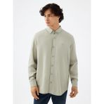 Regular Fit Erkek Gömlek U.kol - 2XL - Açık Haki