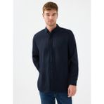 Regular Fit Erkek Gömlek U.kol - 2XL - Lacivert