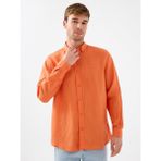Regular Fit Erkek Gömlek U.kol - 2XL - Turuncu