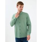 Regular Fit Erkek Gömlek U.kol - 2XL - Yeşil
