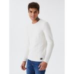 Regular Fit Erkek Kazak - Beyaz - XL