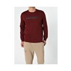 Regular Fit Kabartmalı Yazı Turuncu Erkek Sweatshirt