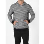Regular Fit Kapüşonlu Desenli Gri Erkek Sweatshirt
