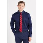 Regular Fit Lacivert Non-Iron %100 Pamuk Doğa Dostu Ekoteks Belgeli Ütü Gerektirmez Gömlek