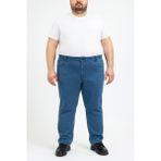 Regular Fit Likralı Büyük Beden Erkek Jean Pantolon 7374 - Mavi - 50