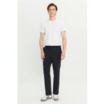 Regular Fit Normal Kesim Lastik Bel Detaylı Siyah Chino Pantolon