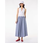 Regular Fit Pamuklu Poplin Ekose Uzun Etek