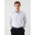 Regular Fit Uzun Kollu Ekose Gabardin Erkek Gömlek (W5) - XL - Blue