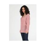 Regular Fit V Yaka Kadın Pembe Kazak
