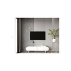 Regulus Beyaz Mdf 2 Kapaklı Ahşap Ayaklı 160 Cm Modern Tv Ünitesi