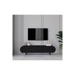 Regulus Siyah Mdf 2 Kapaklı Ahşap Ayaklı 160 Cm Modern Tv Ünitesi