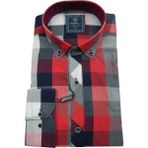 Rehalli Erkek Slim Fit Ekose Gömlek Bgl-st00878 Kırmızı-m