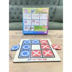 Rehatoys Ahşap Tek Tabloda Tic Tac Toe ve 3 Taş Oyunu