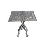 Rehome Alüminyum Döküm Bahçe Masası | Cg-604 | 75x75 Cm Kare Döküm Bahçe Masası Antrasit