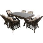 ReHome Bossa | Rattan Bahçe Masa Takımı | 100X200 6 Kişilik Bahçe Mobilyası