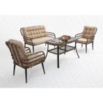 Rehome Capri Swing Pisa Ikili Rattan Bahçe Balkon Oturma Grubu Açık Kahve 753