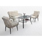 Rehome Capri Swing Pisa Ikili Rattan Bahçe Balkon Oturma Grubu Beyaz 752