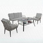 ReHome Capri Swing Pisa Üçlü Rattan Bahçe Balkon Oturma Grubu | Beyaz | 802