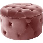 ReHome Duru Sandıklı Kadife Puf 60x60 cm | Makyaj Masası, Antre ve Oturma Odası Puf Koltuğu - Pembe