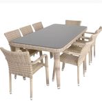 ReHome Peter 100x215 Rattan Bahçe Masa Takımı