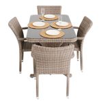 ReHome Peter 70x120 Rattan Bahçe Masa Takımı