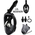 Reidan Lxl Beden Dalış Maskesi Ekipmanları 360 Derece Full Face Dalış Maskesi Buğu Önleyici Yüzme Gözlüğü Şnorkel