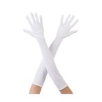 ReilaParty Likralı Uzun Kumaş Eldiven Beyaz Renk 40 Cm - Rp1775