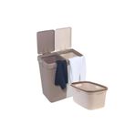 Reis Home Motek 80 Litre Kirli Çamaşır Sepeti Çamaşır Selesi Ikili Çeyiz Seti Kahve Krem