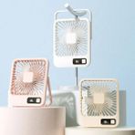 Reis HOME2000MAH Taşınabilir USB Masa Masası Fan El Taşınağı Fanları 180 ° Eğim Güç Ekranlı Katlanır Elektrikli Fan, Güçlü Hava Akışı 5 Hızlı Ultra Sessiz Mini Masa Fanı